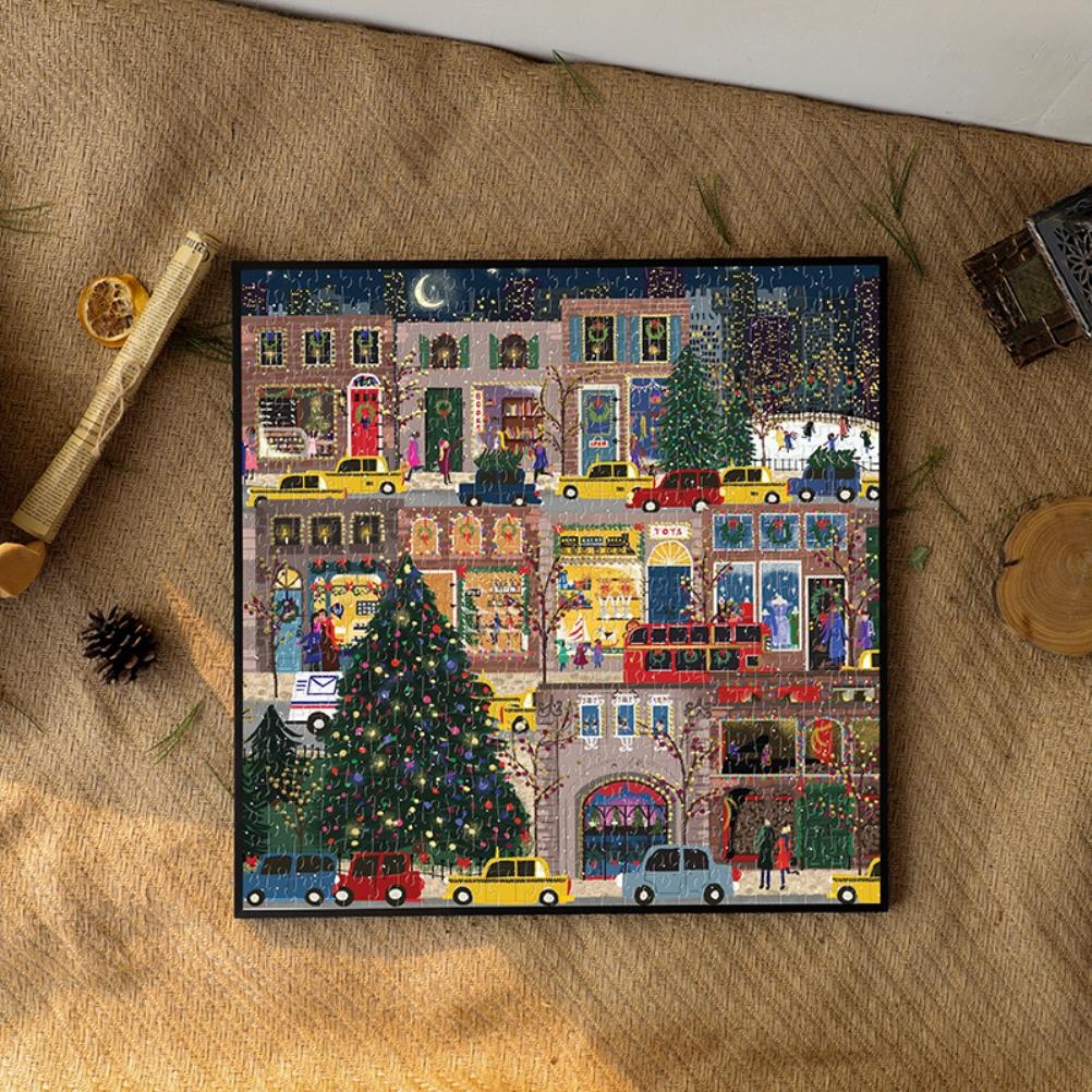500dílné vánoční pouliční zimní noční puzzle Vzdělávací rodinné herní dekorace dárek pro děti