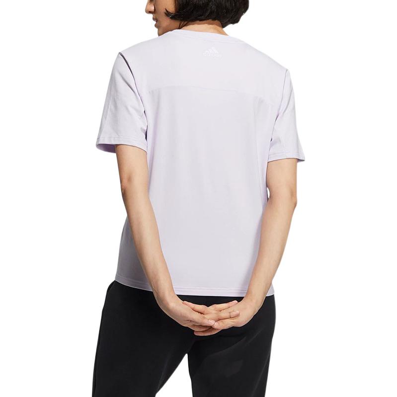 Adidas T Shirts Women's Purple Crew Neck Moderate Straight Fit HI6848