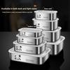 304 Stainless Steel Crisper with Lid Large Capacity Refrigerator Storage Box Food Grade Picnic Portable Box Sealed Lunch Box