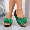 2025 Butterfly-knot Women's Slippers New Open Toe Outdoor Casual Comfortable Summer Plus Size Best Seller Wedge Slippers