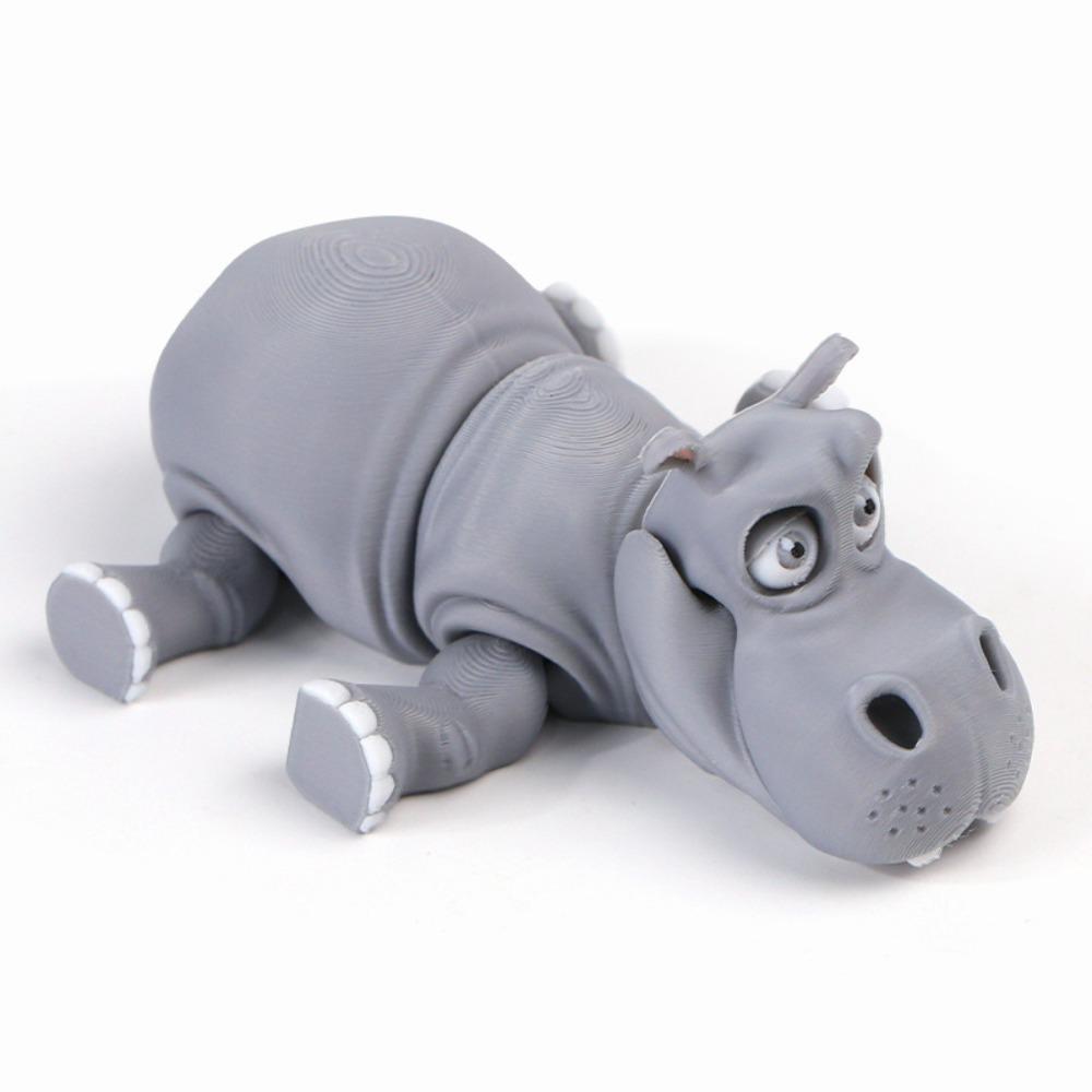 Creative Design Simulation Hippopotamus Model toy Cute Style 3D Printing Home Ornament  Gift Giving
