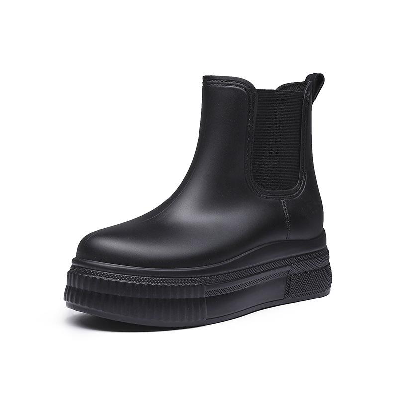 Women's Non-slip Martin Rain Boots - Wear-resistant, Fashionable Short Boots with Thick Rubber Soles for Grocery Shopping