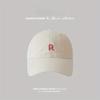 1Pc R Logo Embroidered Wide Brim Face-revealing Thin Breathable Sun-visor Baseball Cap, Halloween Christmas Gift