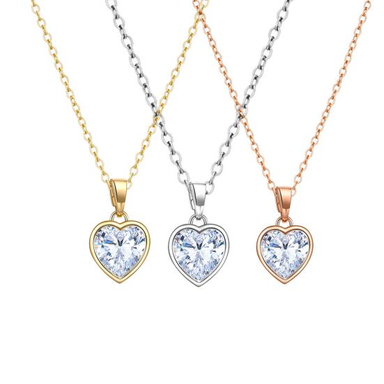 Stylový náhrdelník se srdíčkem zářící robustní dárek k Valentýnu