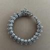 Men's Cross-Border Retro Dragon Bracelet: Punk Style Thai Silver with Sapphire Accents