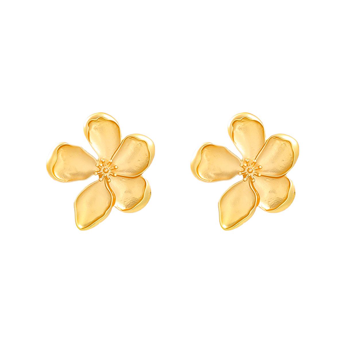 

Элегантные летние серьги-цветы из сплава для женщин - модный, легкий, роскошный стиль золотой