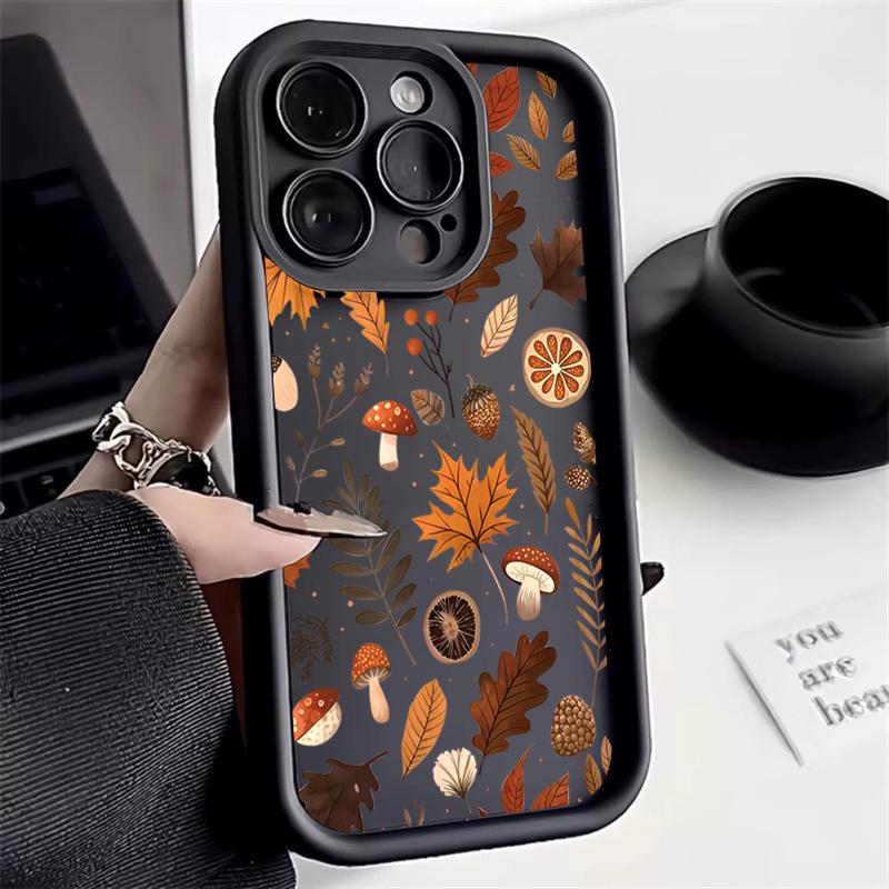 Herbstblätter Pilze Silikon Handyhülle Für Xiaomi Mi 15 14T 14 13T 13 12 11 Lite 4G NE Poco X6 X5 X3 F5 F6 M6 X7 Pro Hülle