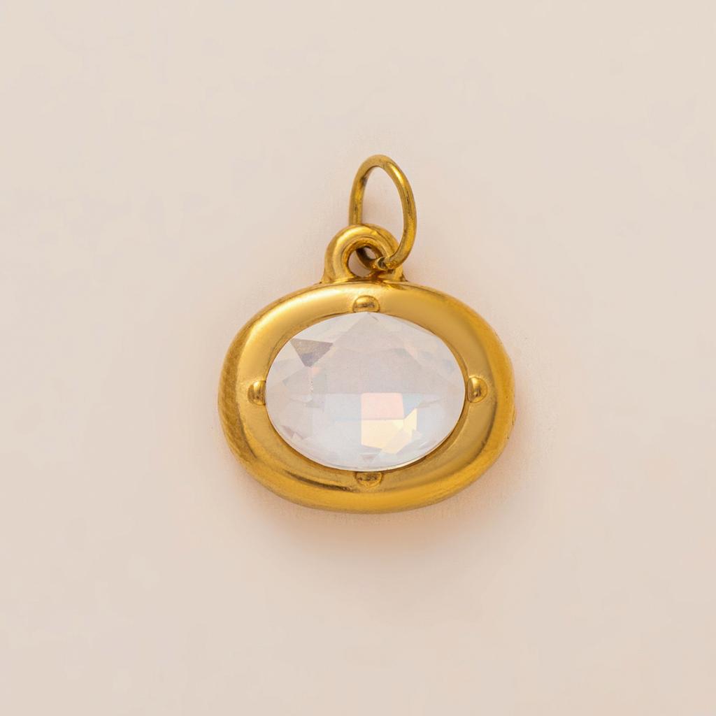 Yori 3Pcs Stainless Steel 18K Gold-plated Pendant Jewelry DIY Necklace Bracelet Making December Birthstone Pendant Accessories