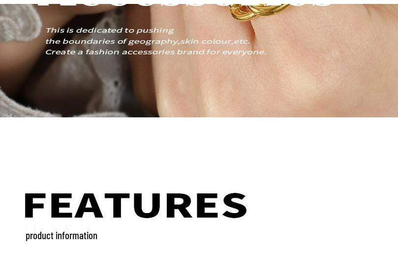 European & American Geometric Irregular Large Chain Open Ring – Luxurious Non-Fade Gold Plated Jewelry.
