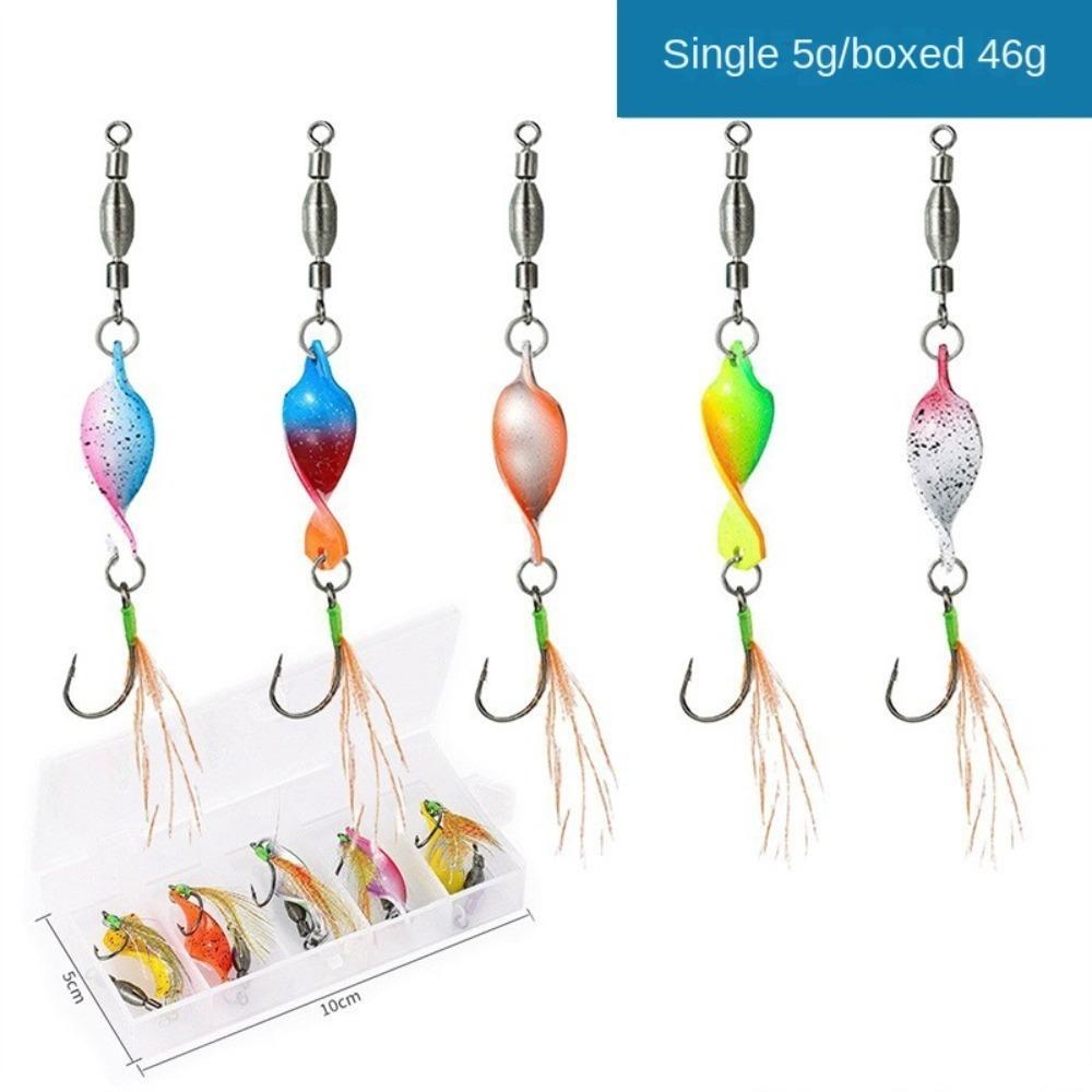 5pcs Sequin Spoon Metal Wobbler Spinner Bait Sequins Crank Bait 2025 Rotating Spinner Spoon