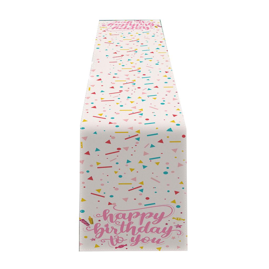Colorful Table Runner Happy Birthday Anniversary Table Runner Table Decor Personalized Party Gathering Tablecloth