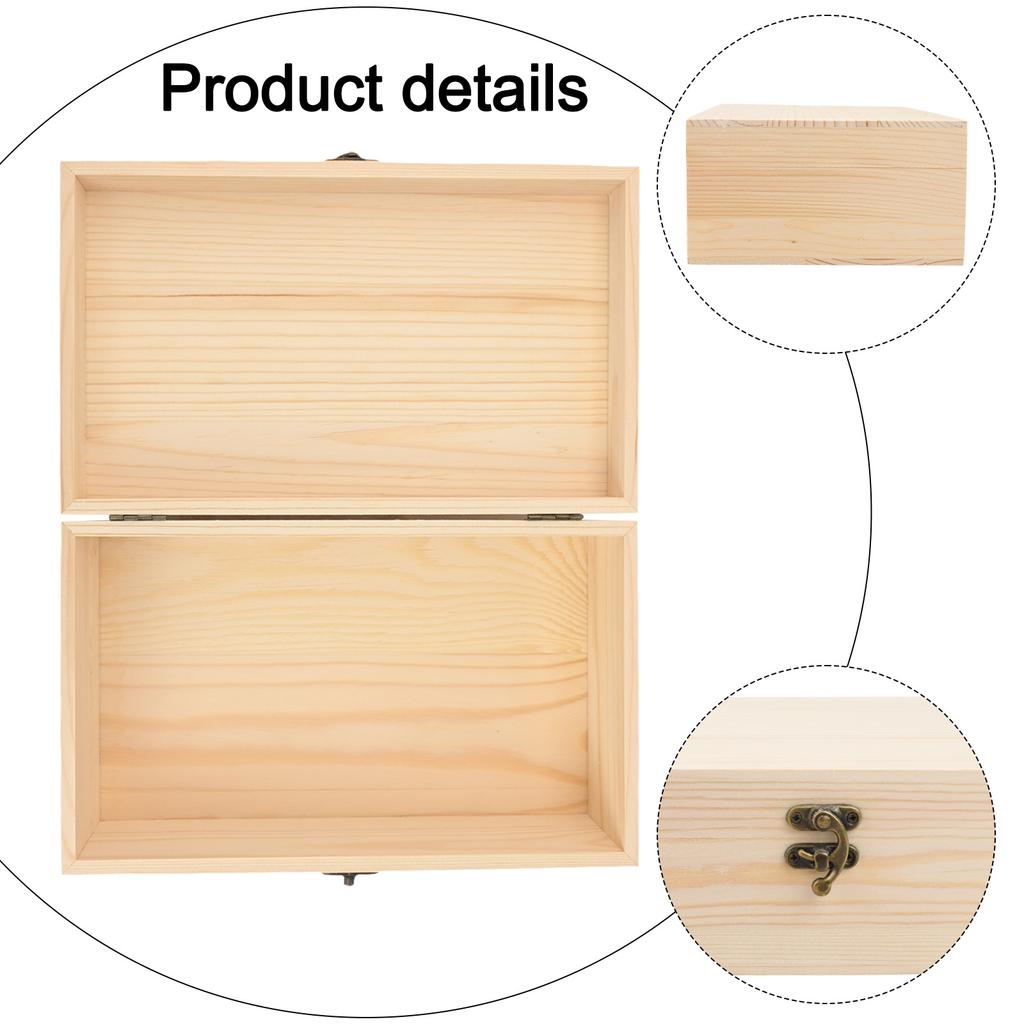 Wooden Storage Box Storage Wooden Box 1PC Decorated