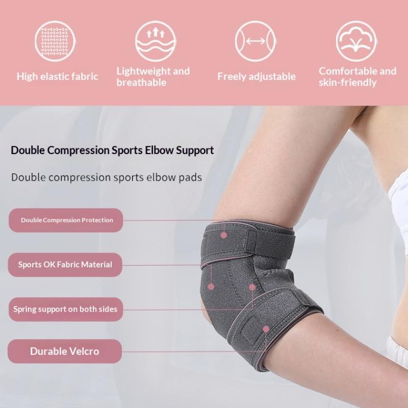 1Pc Elbow Support Gym Sport Elbow Protective Pad Elastic Sleeve Elbow Brace Absorb Sweat Sport Basketball Volleyball Tennis Arm