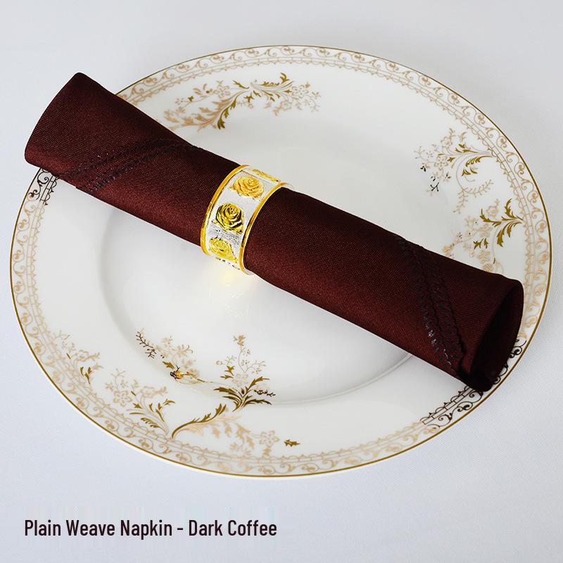 Solid Color Red White Blue Plain Weave Cloth Napkin for Western Restaurants