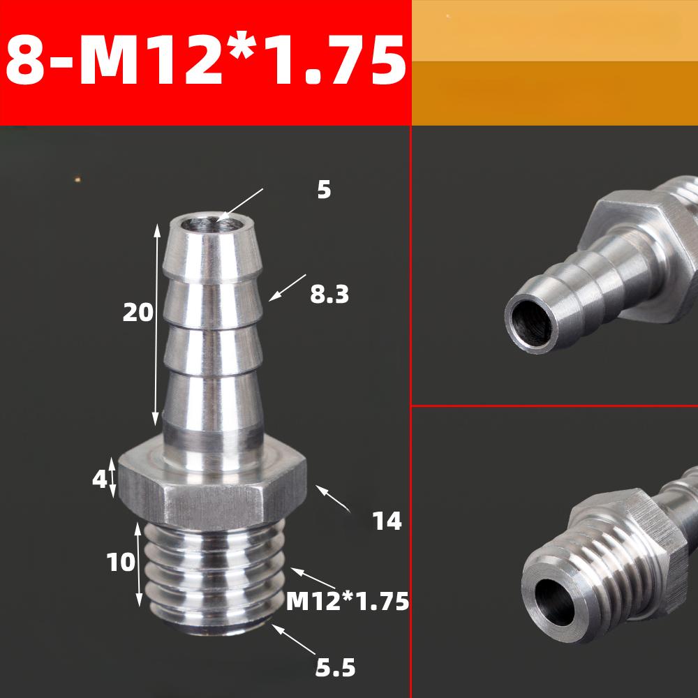 M3 M4 M5 M6 M8 M10 M12 M14 M16 Metric Male To 3 4 5 6 8 10 12 Mm Hose Barb Nipple 304 Stainless Steel Pipe Fitting Air Water Gas