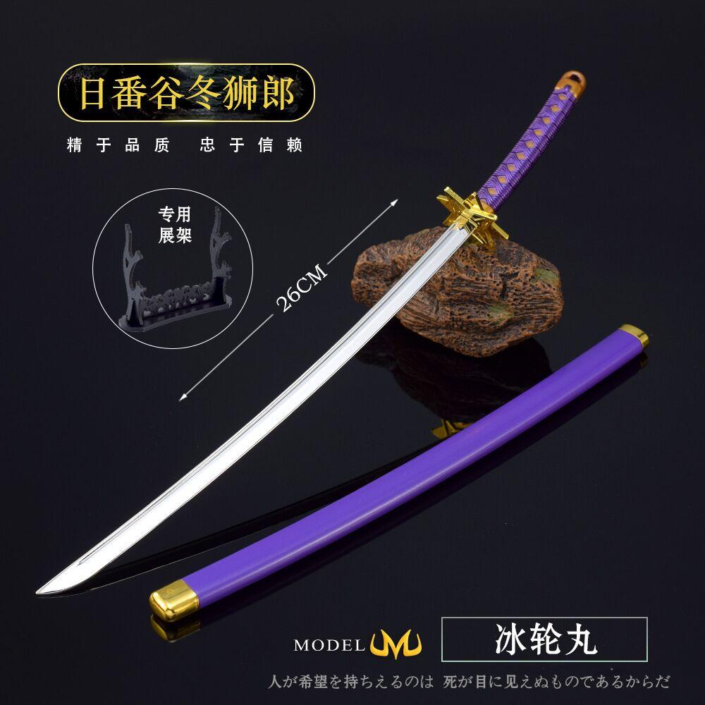 26cm Anime Weapon Kurosaki Ichigo Ban Kai Zangetsu Katana Cos Prop All Metal Samurai Swords Toy Knife Model Ornaments Gifts
