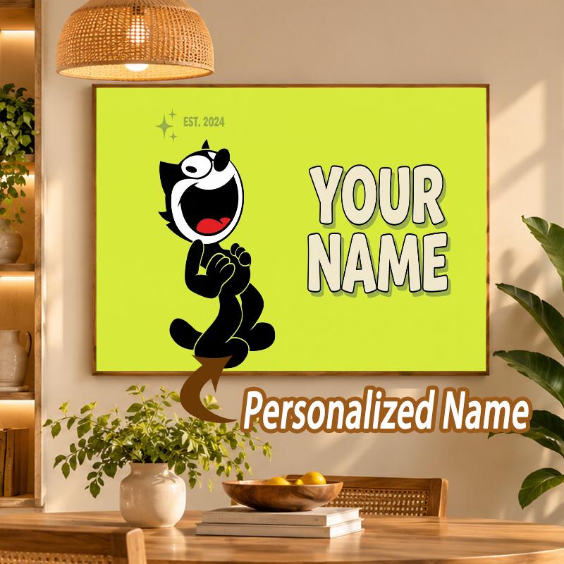 Custom Name Felix the Cat 5D Diamond Painting Personalized Full Drill Diamond Art Kit Gift