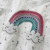 Gray Rainbow T-Shirt, New Spring and Autumn Style, European and American Style, for Young Children, Round Neck, Long Sleeve, Autumn Girls' Top 5