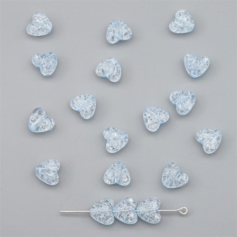 Colorful Acrylic Small Peach Heart Burst Flower Beads Cracked Beads Loose Beads Handmade DIY Hand String Beads Bracelet Accessories Materials