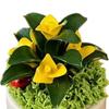 Handmade Mini Flower Figurine Artificial Ceramic Flowers in Pot for Car Dashboard Bathroom Home