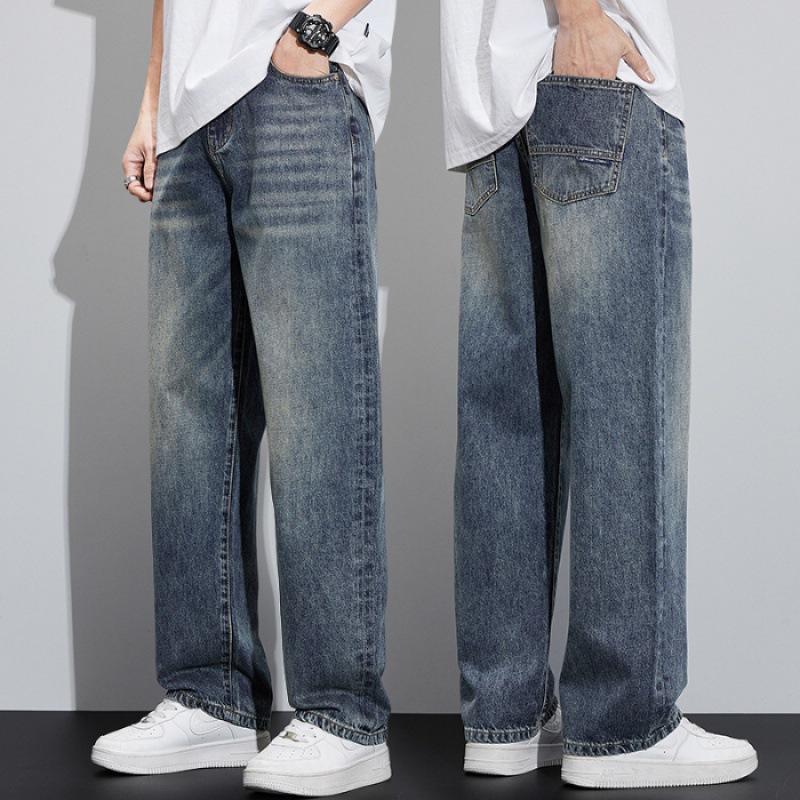 JYL New wide jeans American men's high heels are thin, straight, elastic and daily long.