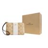 Coach Corner Zip Wristlet 15 Striped Signature Coated Canvas And Recycled Leather Clutch Mini Women clutch Light-Khaki CR945-IMWQJ