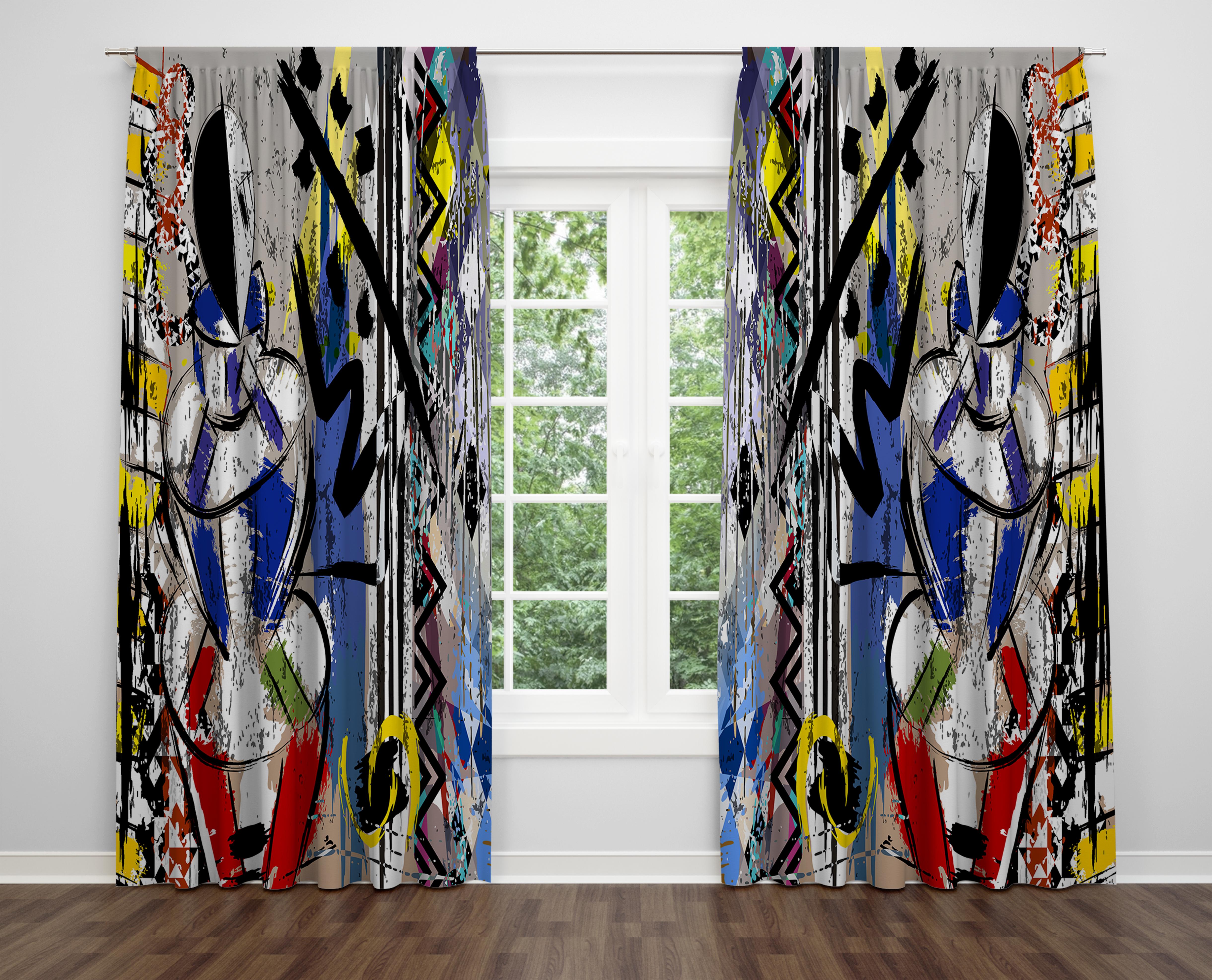 

Декоративний дизайн, високоякісна бавовняна тканина, ви можете вибрати одну або подвійну фіранку з крила 1 piece різнокольоровий