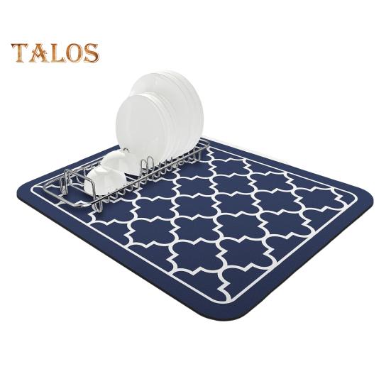 Tapis de séchage de vaisselle, grand tapis absorbant et drainant pour comptoir de cuisine, tapis de salle de bain multifonctionnel pour café