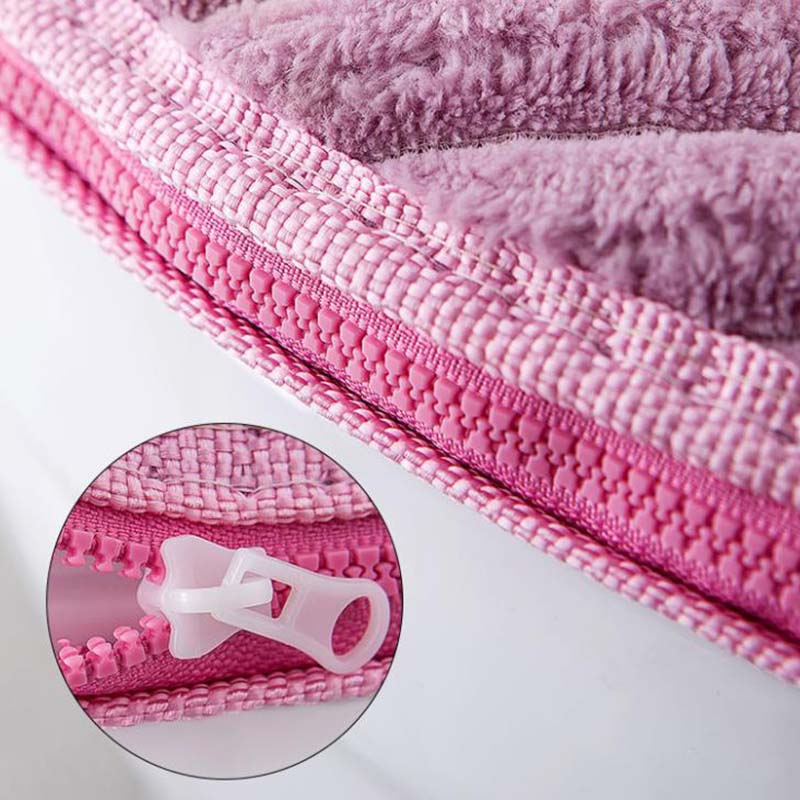 Househole Toilet Seat Cushion Bathroom Lavatory Waterproof Zipper Toilet Seat Cover Cartoon Washable Cushion Pads Handle Winter Warmer Cloth Toilet