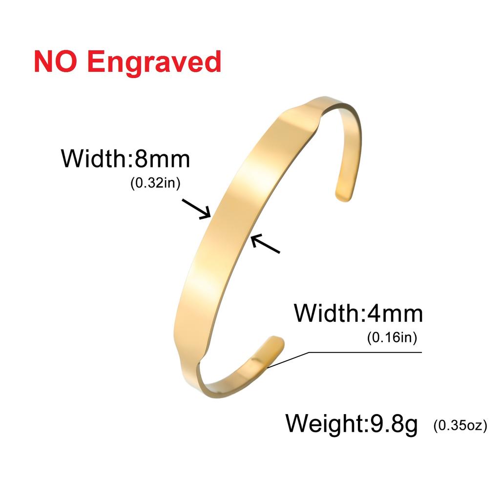 Customized Open Bangle Engraved Name Sentence Logo Bracelet Personalized Stainless Steel Jewelry Men Women 2026 New Year Gifts