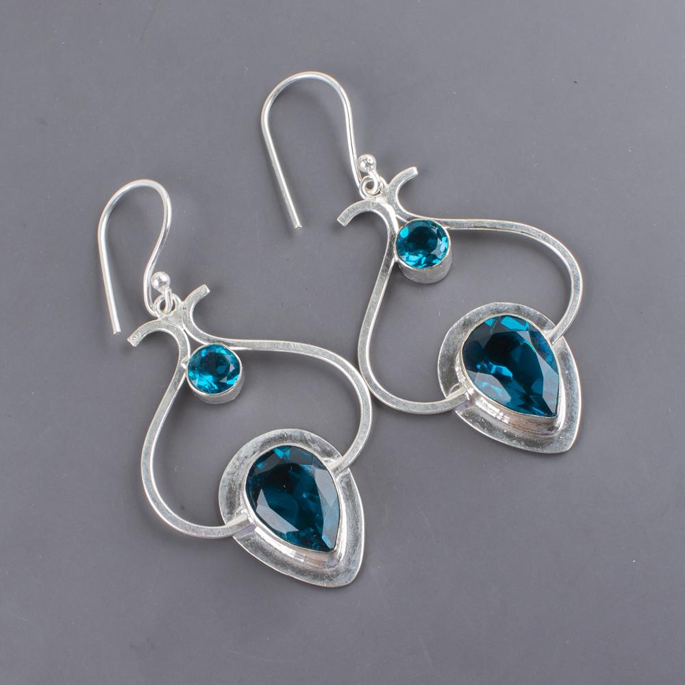 Bijuterii cu Piatră Prețioasă Apatit, Cercei din Argint Sterling Masiv 925, Bijuterii Argint Superbe Lucrate Manual Pentru Cadou de Nuntă