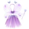 1 Set of 4 Butterfly Fairy Wings for Fairy Wings Costume Kit for Butterfly Costume for Short Butterfly Purple [WOFASHPURET] Wings, Girls, Kids, Girls,