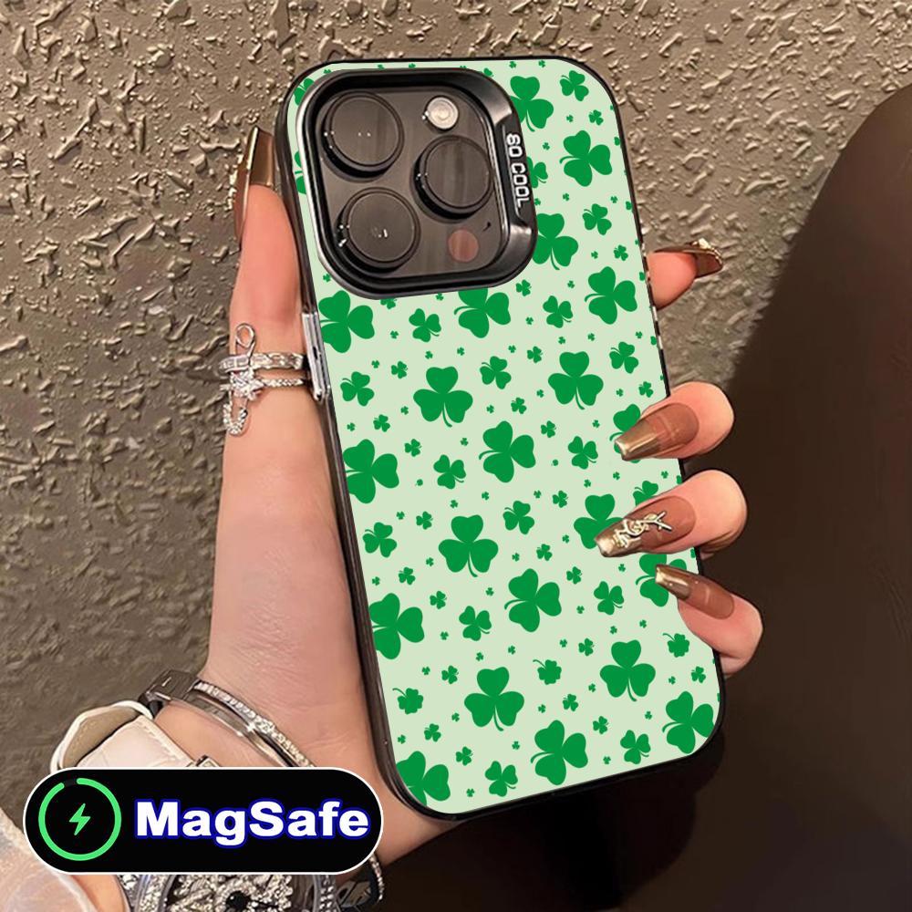 Coque de téléphone portable pour la Saint-Patrick pour iPhone 17 16 15 14 13 12 11 Air Pro Max Plus MagSafe Transparente Colorée Jolie