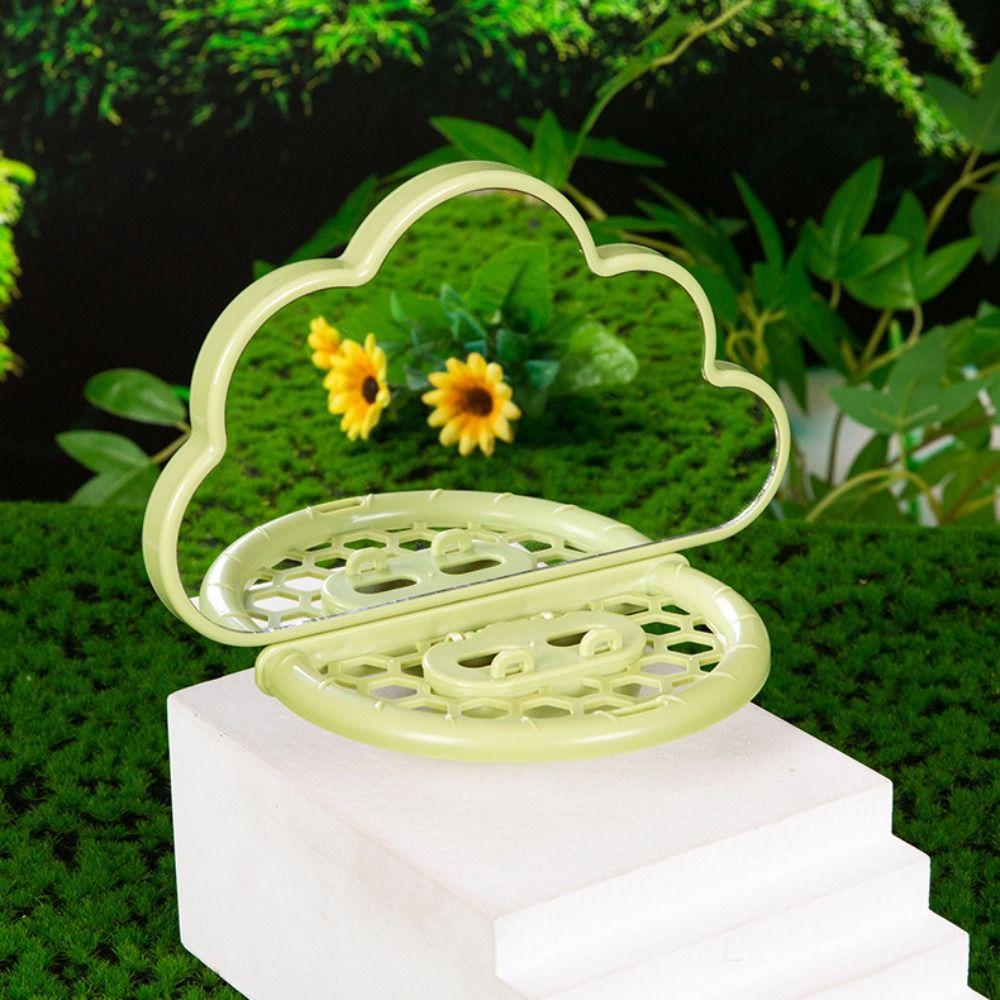 Multifunctional Clouds Shape Bird Mirror Save Space Sturdy Bird Perch Stand with Feeding Box Parrots Feeders Rest Platform