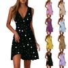 Ladies Casual Fashion V-Neck Sleeveless  Print Dress