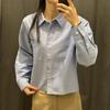 Spring 2026 Women's Oxford Boxy Shirt / Long Sleeve Casual Jacket 484928