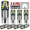 2-8 PCS CANBUS 1000LM T10 W5W LED Bulbs 12V 24V 2016-18SMD 6500K White Car Interior Dome Door Trunk License Plate Side Lights Dome Lights 6