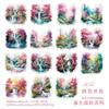30Pcsbag Transparent Stickers Bag Twilight Forest Series Art Landscape Scrapbook Junk Journal Diary Decorative Collages
