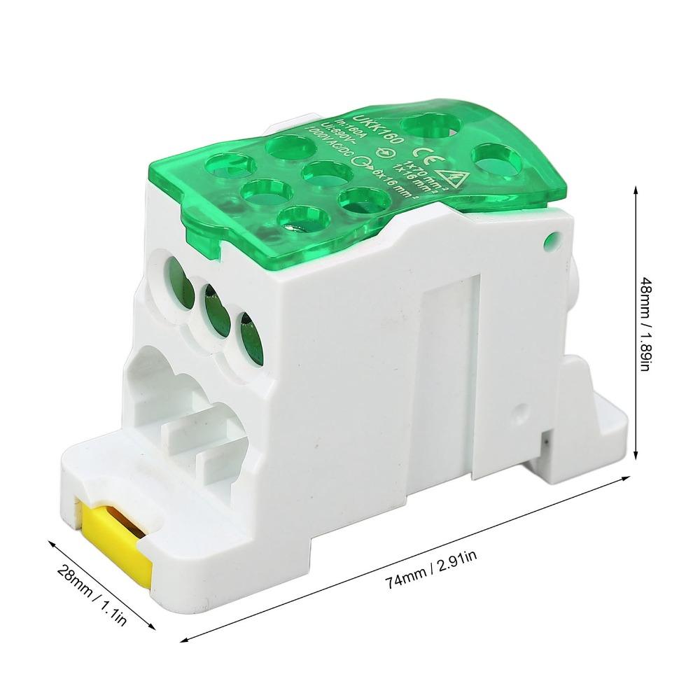 Brass Conductor DIN Rail Terminal Block 690V 160A Junction Box  Appliances
