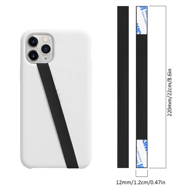 

Современный силиконовый чехол-ремешок для мобильного телефона через плечо с браслетом, защищающим от падения, и эластичной веревкой чёрный