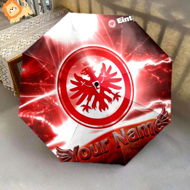 1 PC Automatic Folding Umbrella - Eintracht Frankfurt Custom Name Pattern, Portable & Foldable Design with 8 Ribs, Christmas Birthday Gifts