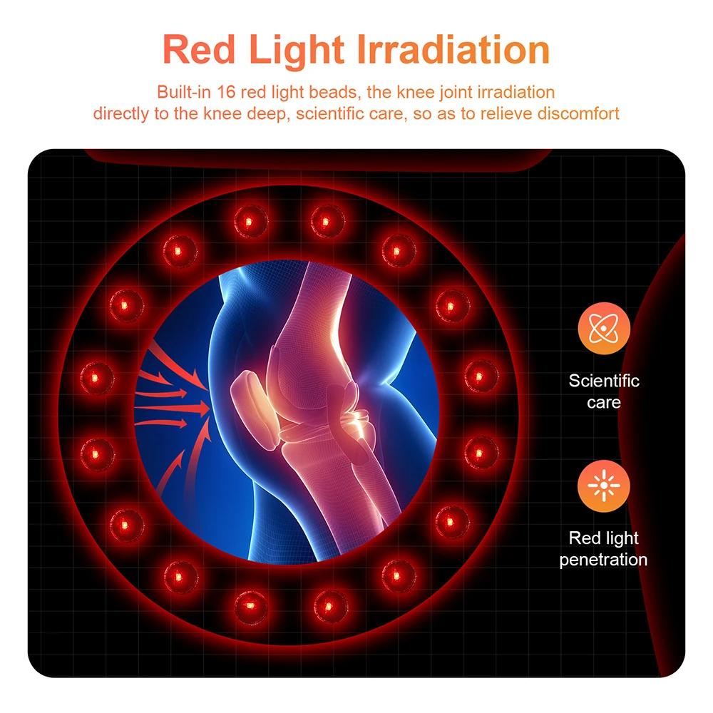 Wireless Electric Heating Knee Massage Pad Red Light Airbag Wrap Knee Massager Hot Compress High Vibration Relaxing Massage