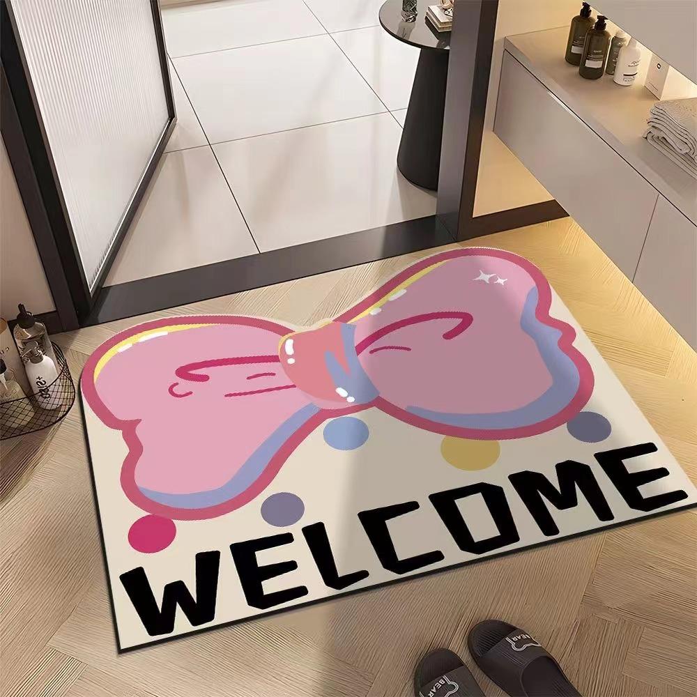 Cartoon Pattern Toilet Toilet Door Non-slip Quick Drying Mat Bathroom Floor Mat Diatom Mud Absorbent Soft Mat