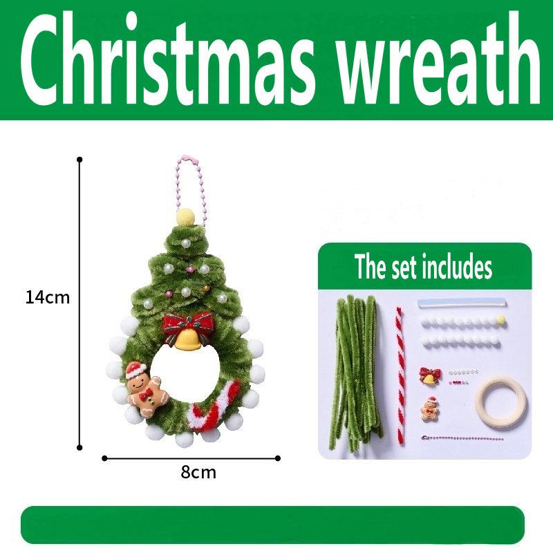 Christmas Pipe Cleaners Set 3D Felt Hanging Charms Christmas Tree Santa Clause Cute Hanging Ornaments for Tree Decorations