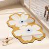 Bathroom Floor Mat Silicone Diatomaceous Mud Absorbent Non-Slip Door Shower Area Modern Floral