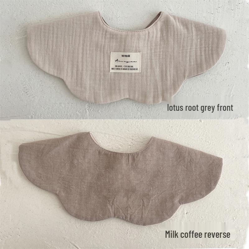 Pure Cotton Korean-Style Baby Drool Bib - Lightweight, Absorbent, Anti-Spit Up, Petal Design