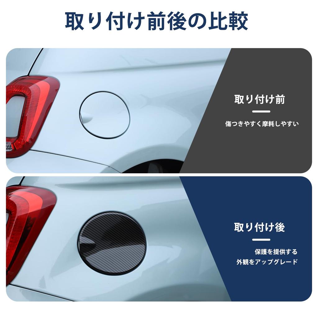 Hcilloend Fuel Filler Filler Cover for New Fiat 500 Easy Interior Custom Car Supplies Fiber Panel/Fuel (2016-2024), ABS, Installation, Stick-On Type,