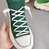 Ręcznie tkane letnie podeszwy haczykowe Podeszwy antypoślizgowe z gumy + pusta linia Ręcznie robione na drutach kapcie Krótkie buty DIY Buty szydełkowe Materiał