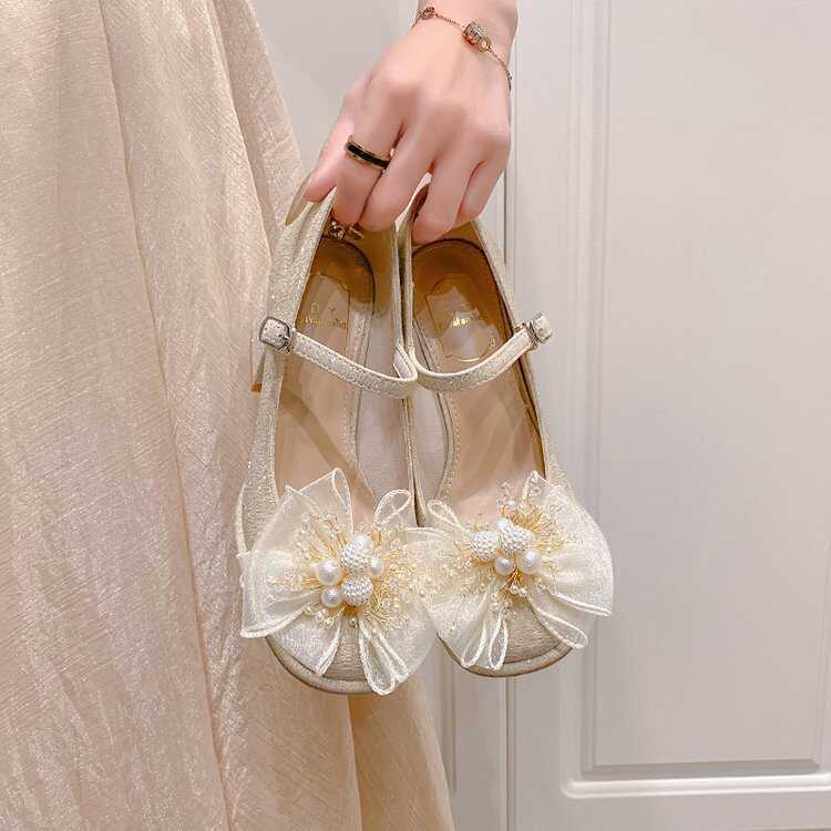 Beautiful temperament with skirt bridesmaids single shoes women 2025 spring and summer new fairy gentle Mary Jane high heels women