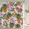 Watercolor Flowers Floral Shower Curtains Pastoral Spring Greenery Plants Home Decor for Bathroom Polyester Fabric Bath Curtain